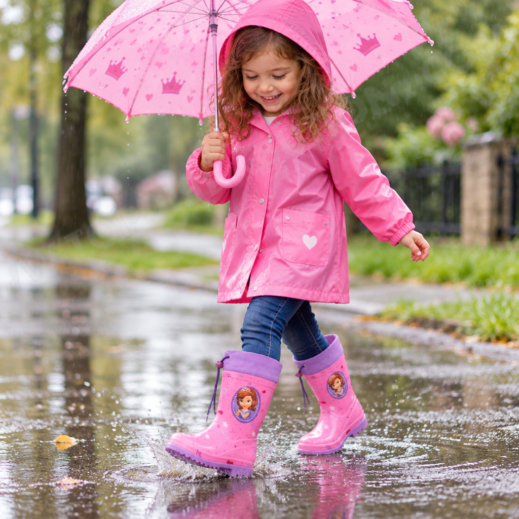 Stivali Antipioggia Bambina Disney Sofia La Principessa | Deluxe Rosa | Tg 27 | Licenza Ufficiale | SF2304-972