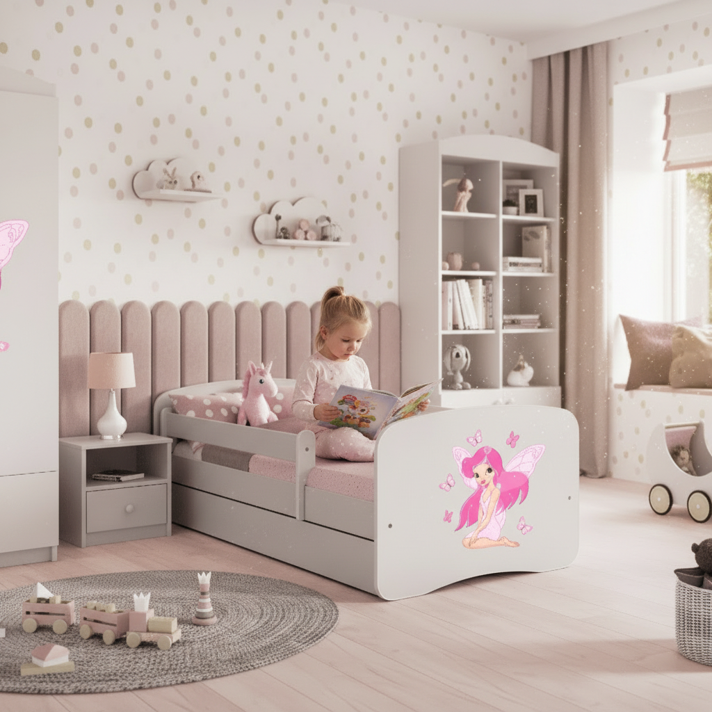 Cameretta Completa Bambina Fairies in Legno 7 Pezzi con Materasso Omaggio | Letto 160x80 o 180x80cm | Top2Trade | KO3cameretta