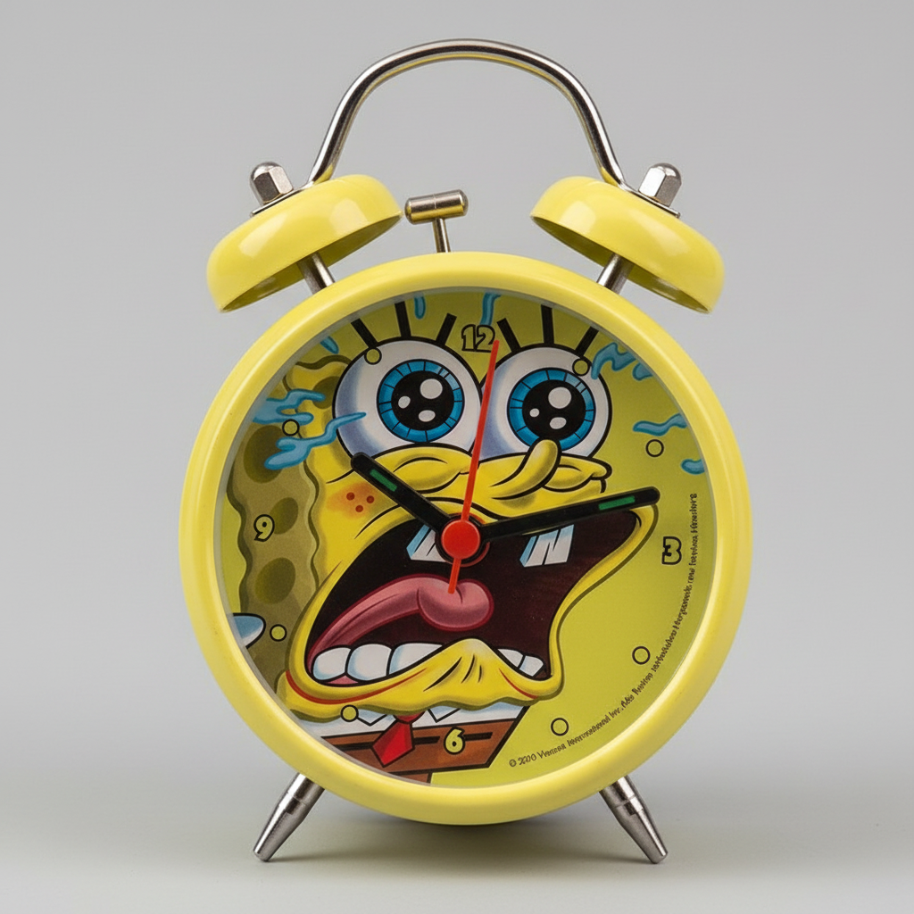 Sveglia SpongeBob originale nuova con scatolina 9x9 cm
