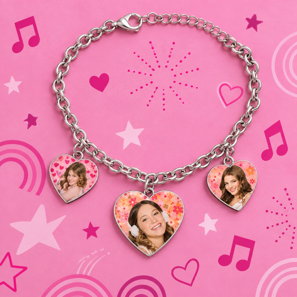 Braccialetto con 3 Ciondoli Bambina Disney Violetta | Confezione Regalo | Licenza Ufficiale | VIO2502-316