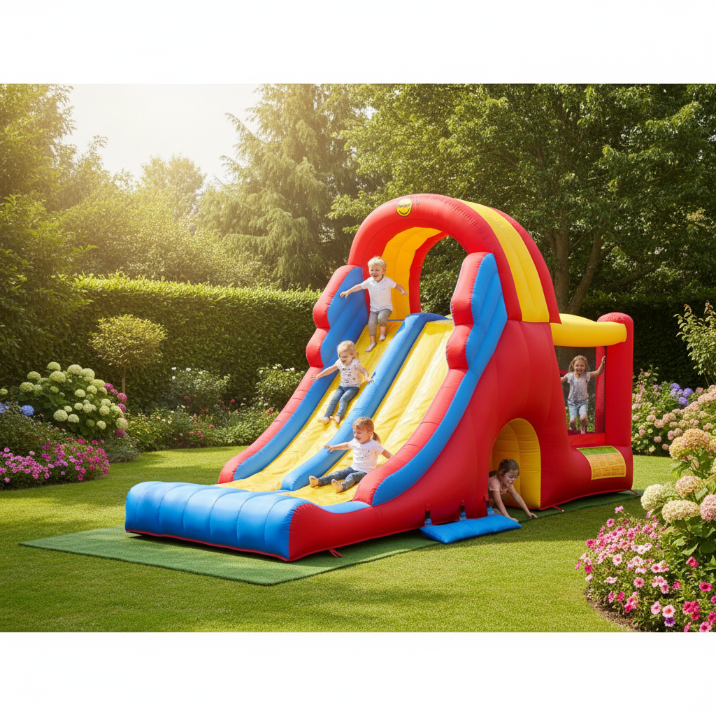 Mega Scivolo Gonfiabile TOP SELLER 2 Scivoli Tunnel Arrampicata Salta-Salta 600x215x285cm | Top2Trade | 9082