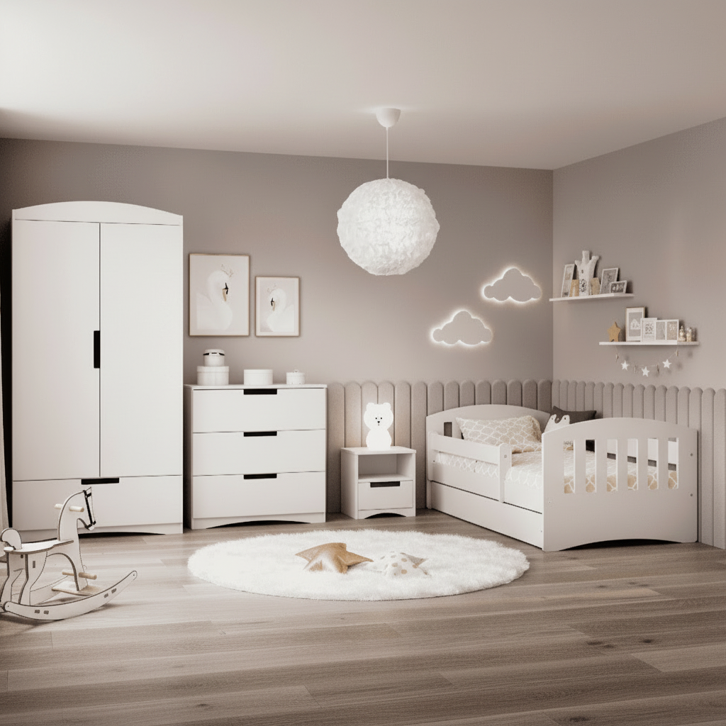 Cameretta Completa Bambini CLASSIC in Legno 7 Pezzi con Materasso Omaggio | Letto 160x80 o 180x80cm | Top2Trade | KO5classcameretta
