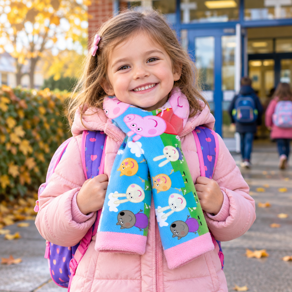 Sciarpa Bambina Peppa Pig | Polare Deluxe Taglia Unica | Licenza Ufficiale | PIG2202-755