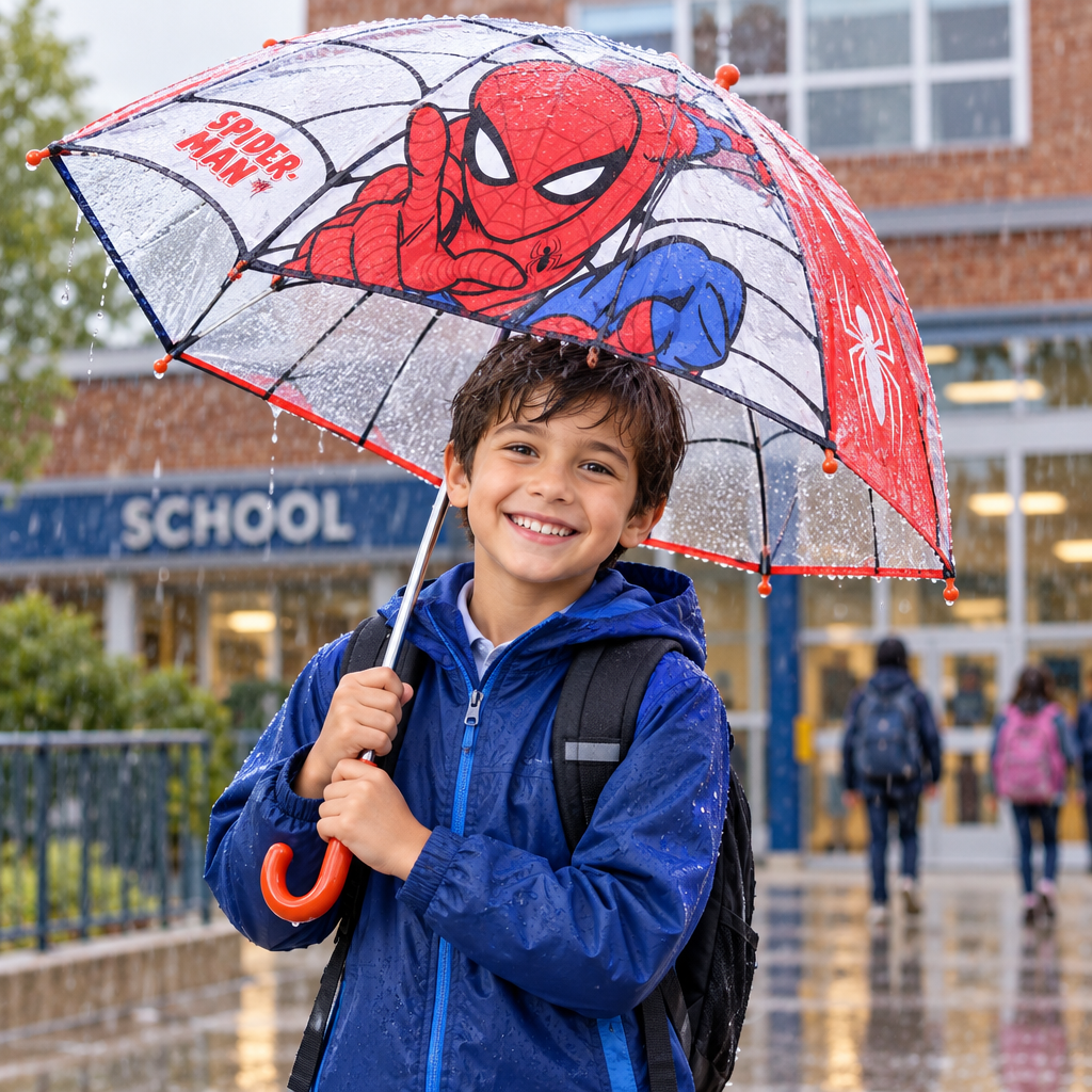 Ombrello Spiderman 45cm deluxe trasparente automatico