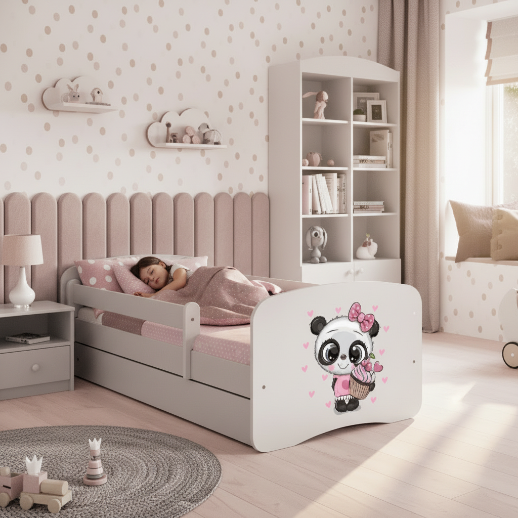Cameretta Completa Bambini BabyDreams Panda in Legno 7 Pezzi con Materasso Omaggio | Letto 160x80 o 180x80cm | Top2Trade | KO500CAMPANDA