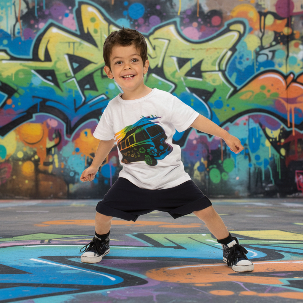 T-Shirt Bambino Cotone Fiammato Stampa Digitale Taglie 3-8 Anni | Top2Trade | 1012/MV
