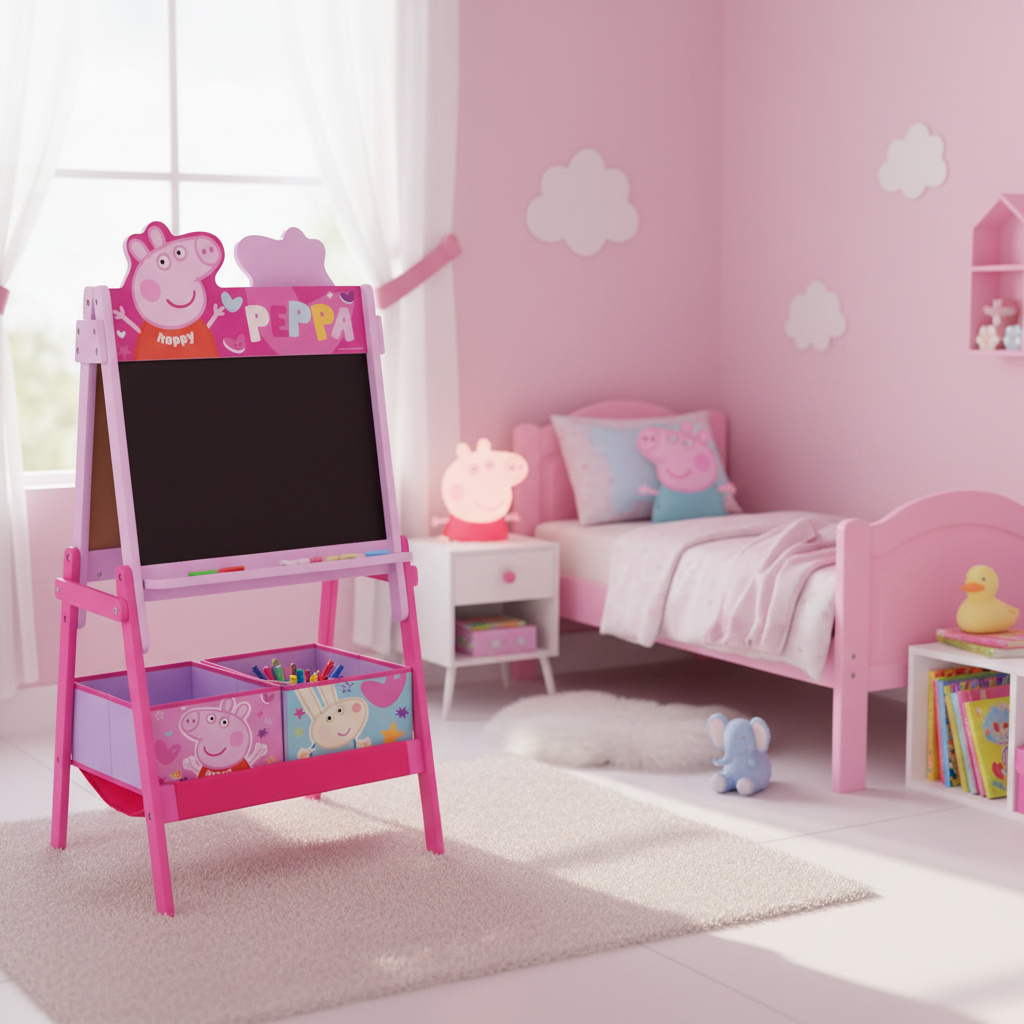 Lavagna Doppia Peppa Pig con Cassettoni in Tessuto 64x45x117cm Bambini | Prodotto Ufficiale | Top2Trade | PIG14444