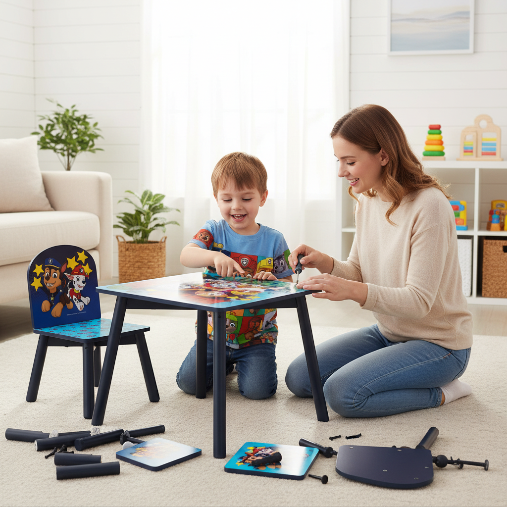 Paw patrol tavolo con 2 sedie friends in legno