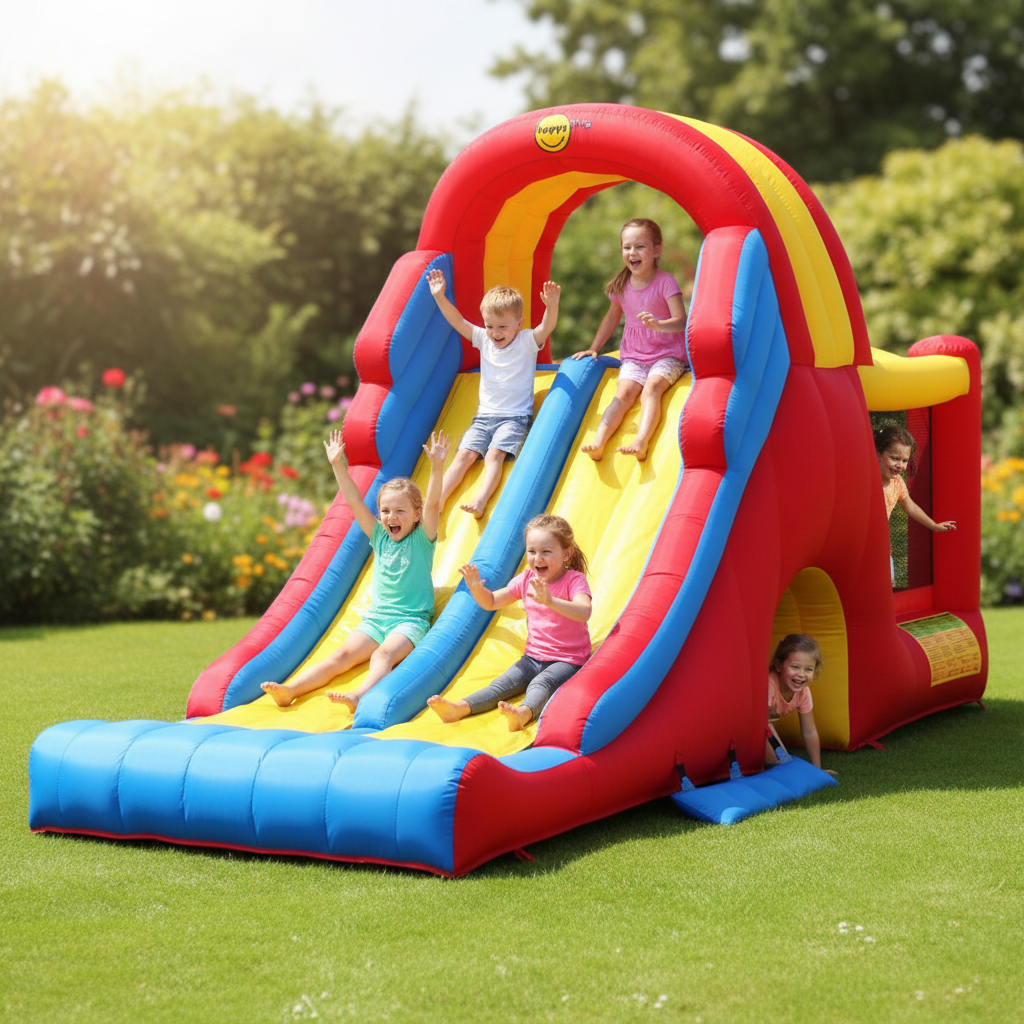 Mega Scivolo Gonfiabile TOP SELLER 2 Scivoli Tunnel Arrampicata Salta-Salta 600x215x285cm | Top2Trade | 9082