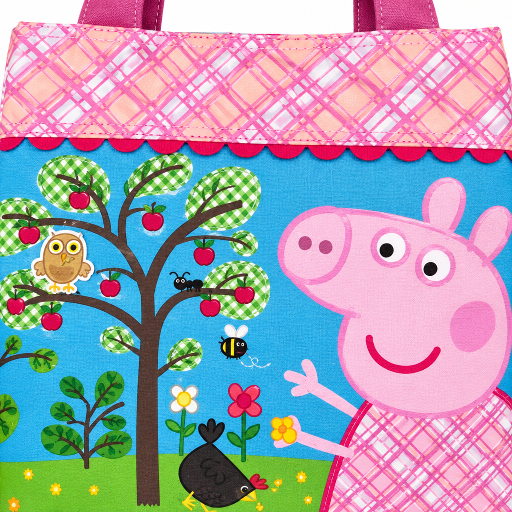 Borsa Tote Bambina Peppa Pig | 27x21x9 cm | Manici Rosa | Licenza Ufficiale | PIG2102-1283