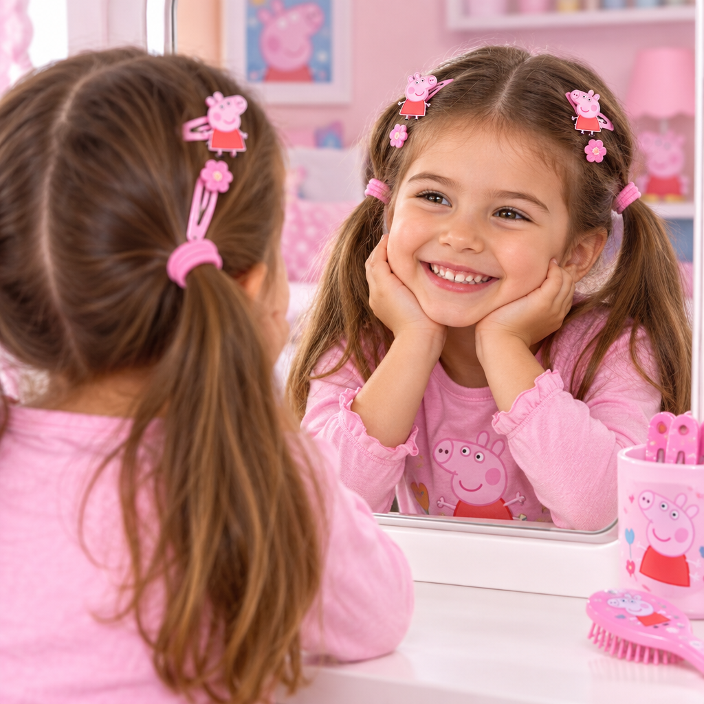 Set Regalo 31 Pezzi Accessori Capelli Bambina Peppa Pig Deluxe | Fermagli Elastici Fascette | Licenza Ufficiale | PIG2502-194