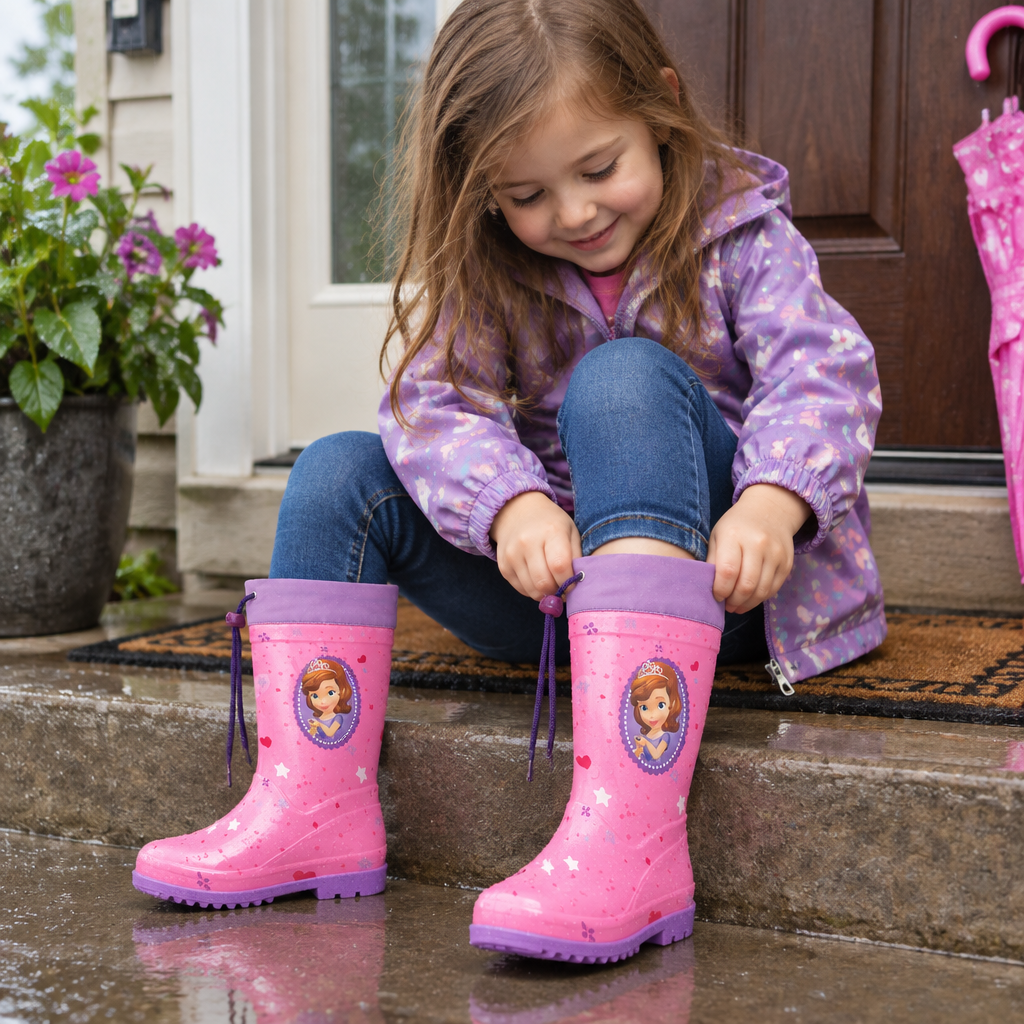 Stivali Antipioggia Bambina Disney Sofia La Principessa | Deluxe Rosa | Tg 27 | Licenza Ufficiale | SF2304-972
