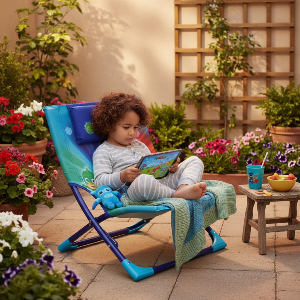 Sedia Pieghevole PJ Masks Super Pigiamini Bambini Spiaggia Giardino 39x44x26cm | Prodotto Ufficiale | Top2Trade | PJM712889