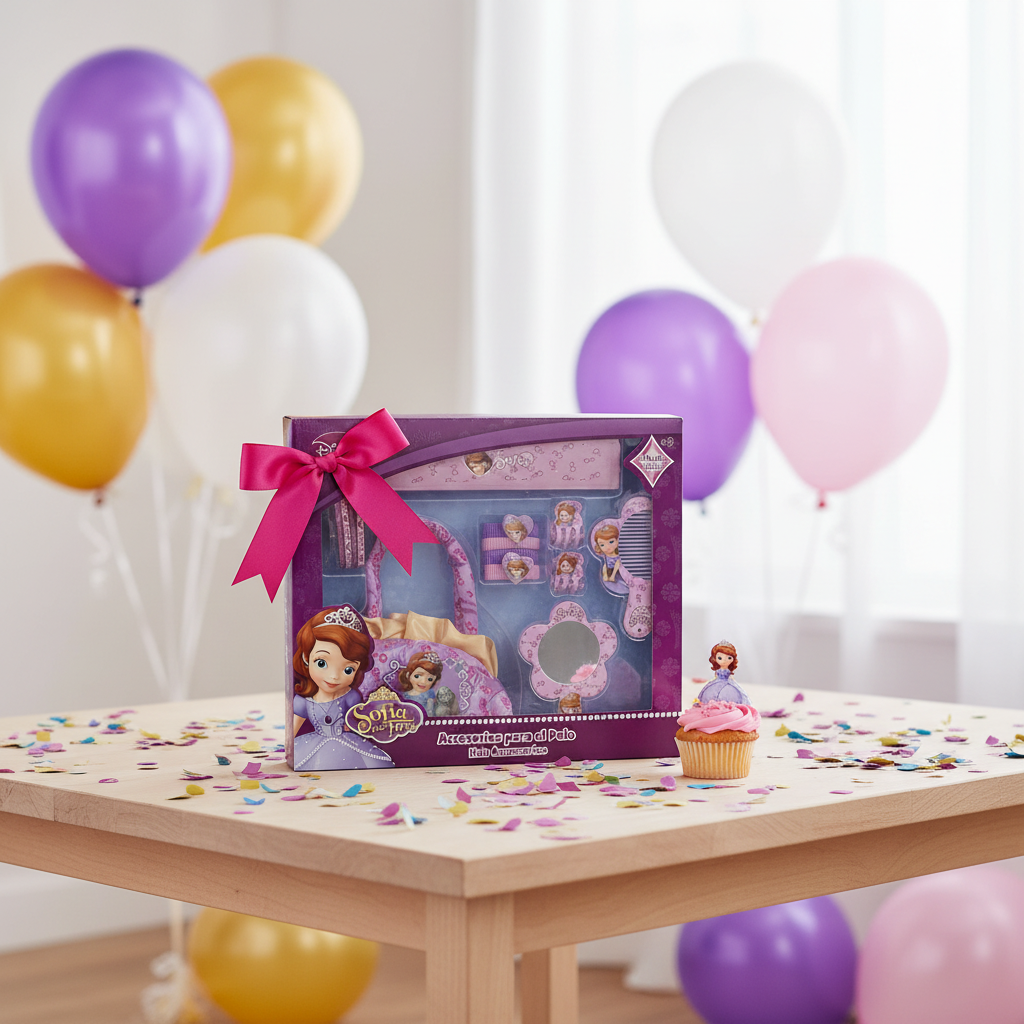 Set Bellezza Deluxe Sofia la Principessa 14 Accessori Capelli Borsetta Specchio Pettine | Prodotto Ufficiale Disney | Top2Trade | SF2502-372