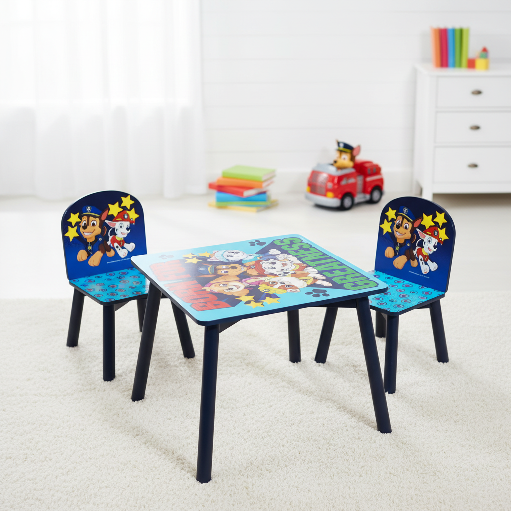 Paw patrol tavolo con 2 sedie friends in legno