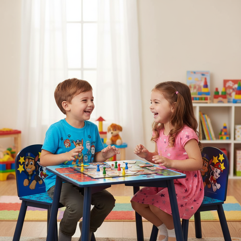 Paw patrol tavolo con 2 sedie friends in legno