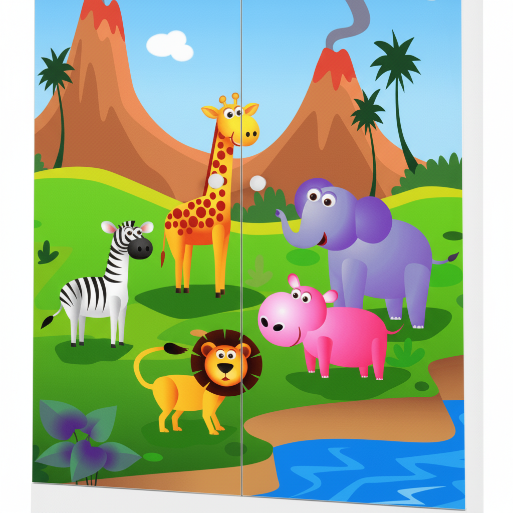 Armadio per bambini babydreams white safari