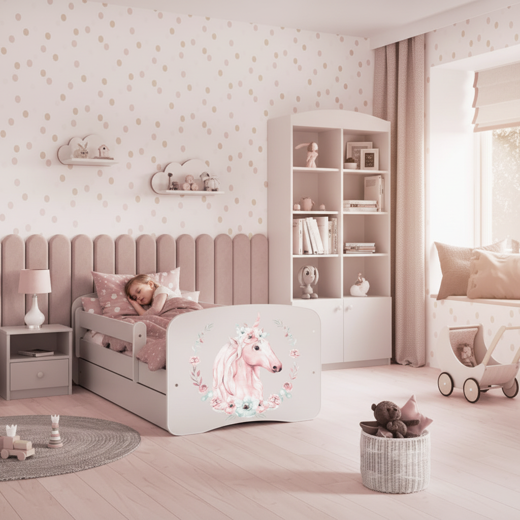 Cameretta Completa Bambini BabyDreams Teddy Heart in Legno 7 Pezzi con Materasso Omaggio | Letto 160x80 o 180x80cm | Top2Trade | KO500CAMTEDDYHEART