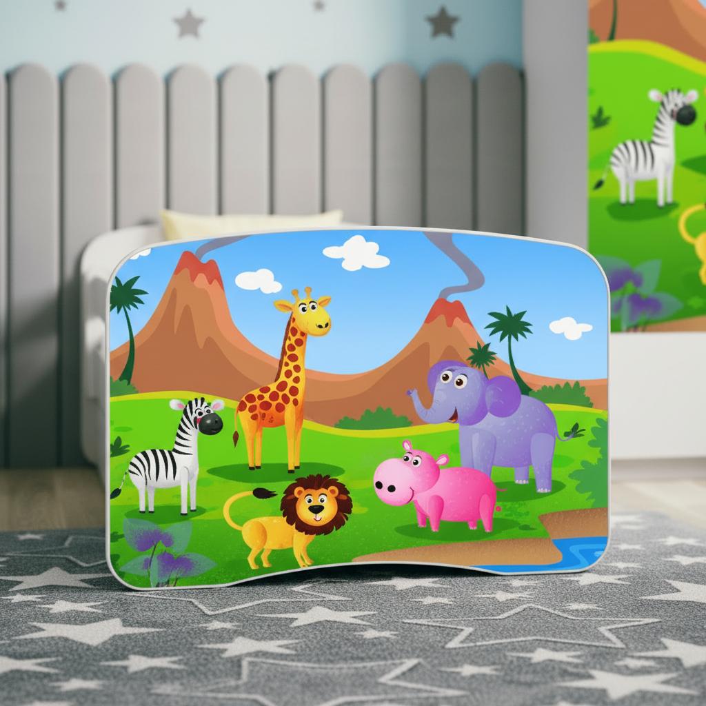 Cameretta Completa Bambini BabyDreams Safari in Legno 7 Pezzi con Materasso Omaggio | Letto 160x80 o 180x80cm | Top2Trade | KO500CAMSAF