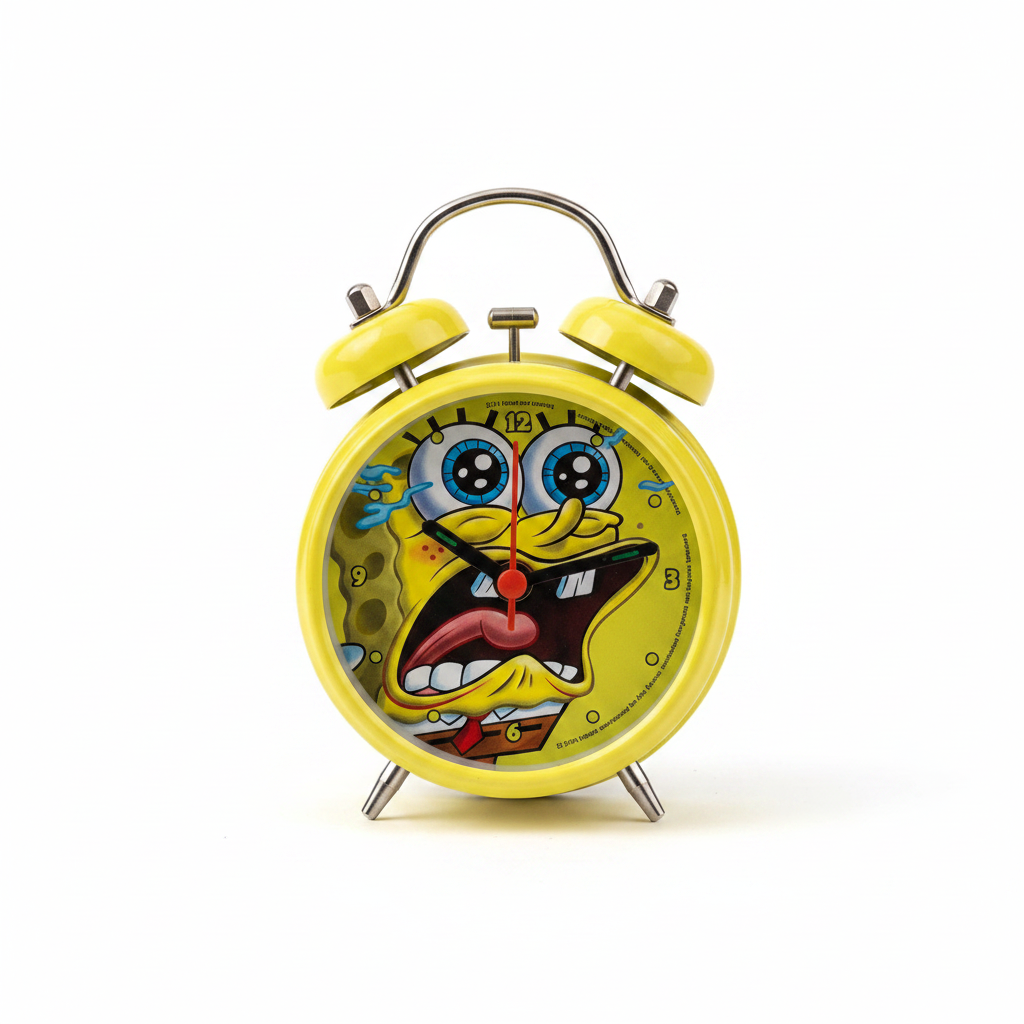 Sveglia SpongeBob originale nuova con scatolina 9x9 cm