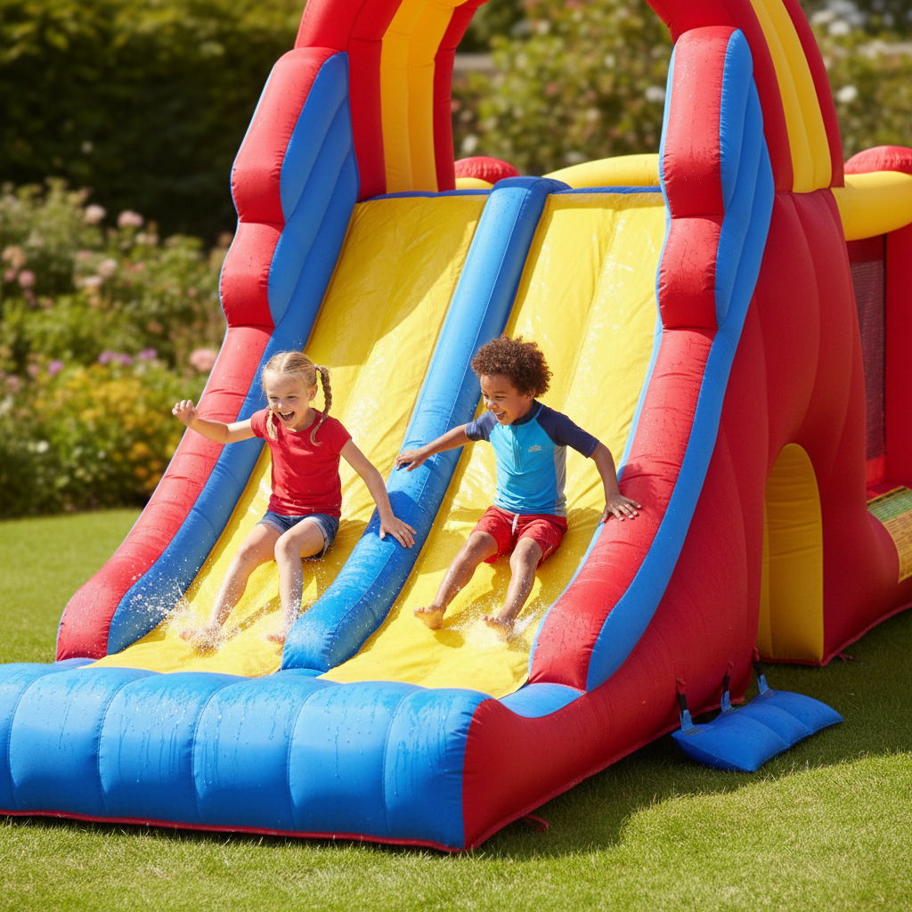 Mega Scivolo Gonfiabile TOP SELLER 2 Scivoli Tunnel Arrampicata Salta-Salta 600x215x285cm | Top2Trade | 9082