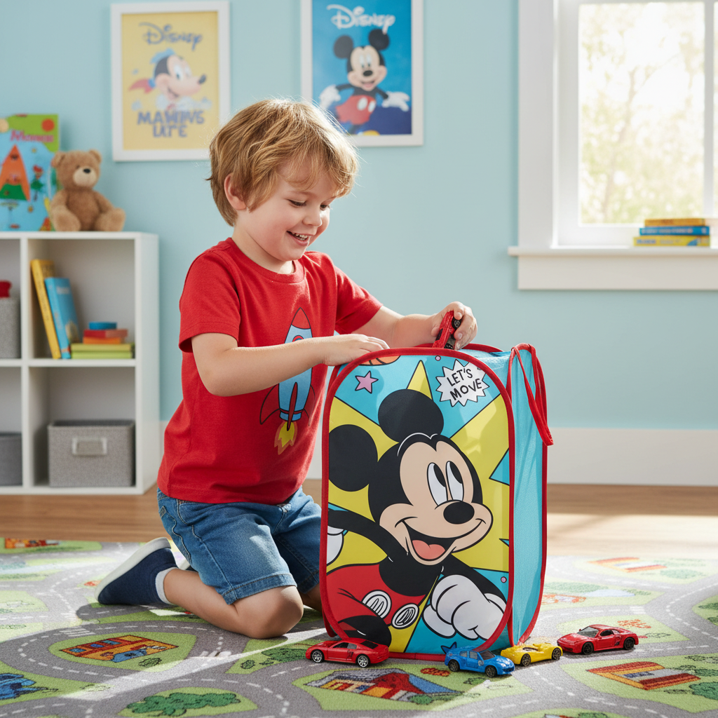 PORTA GIOCHI TOPOLINO CONTENITORE TESSILE RETTANGOLARE TOPOLINO 36X36X58