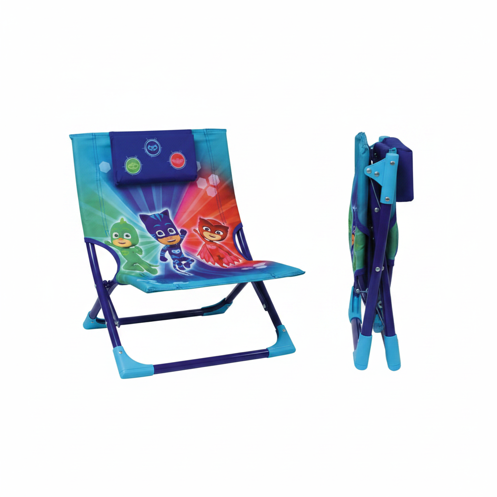 Sedia Pieghevole PJ Masks Super Pigiamini Bambini Spiaggia Giardino 39x44x26cm | Prodotto Ufficiale | Top2Trade | PJM712889