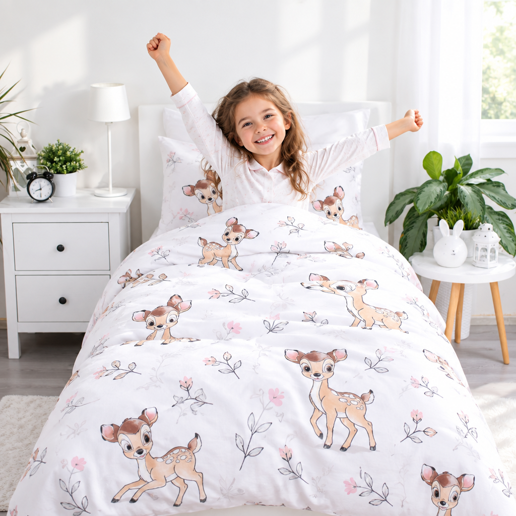 disney bambi Set Letto Singolo Copripiumino Federa 100% cotone  100 x 135 cm + 40 x 60 cm