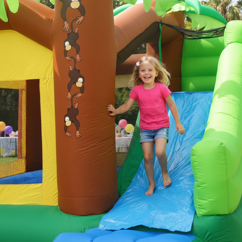 Gonfiabile Jungle Climb Castello con Parete Arrampicata e Scivolo 390x330x270cm | Top2Trade | 9164