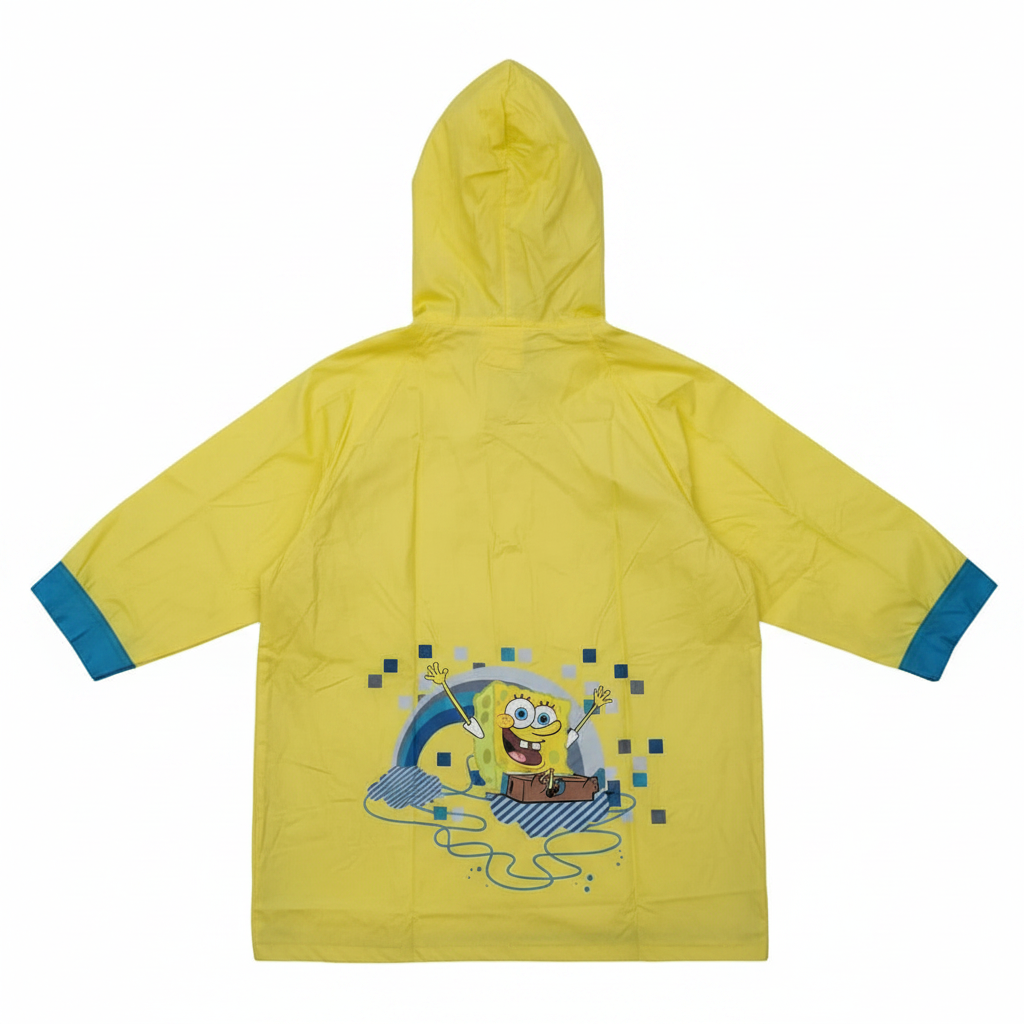 Mantellina Antipioggia Bambino Spongebob | Cappuccio + Taschine | Taglie 4-6-8 Anni | Licenza Ufficiale | SPG2402-006