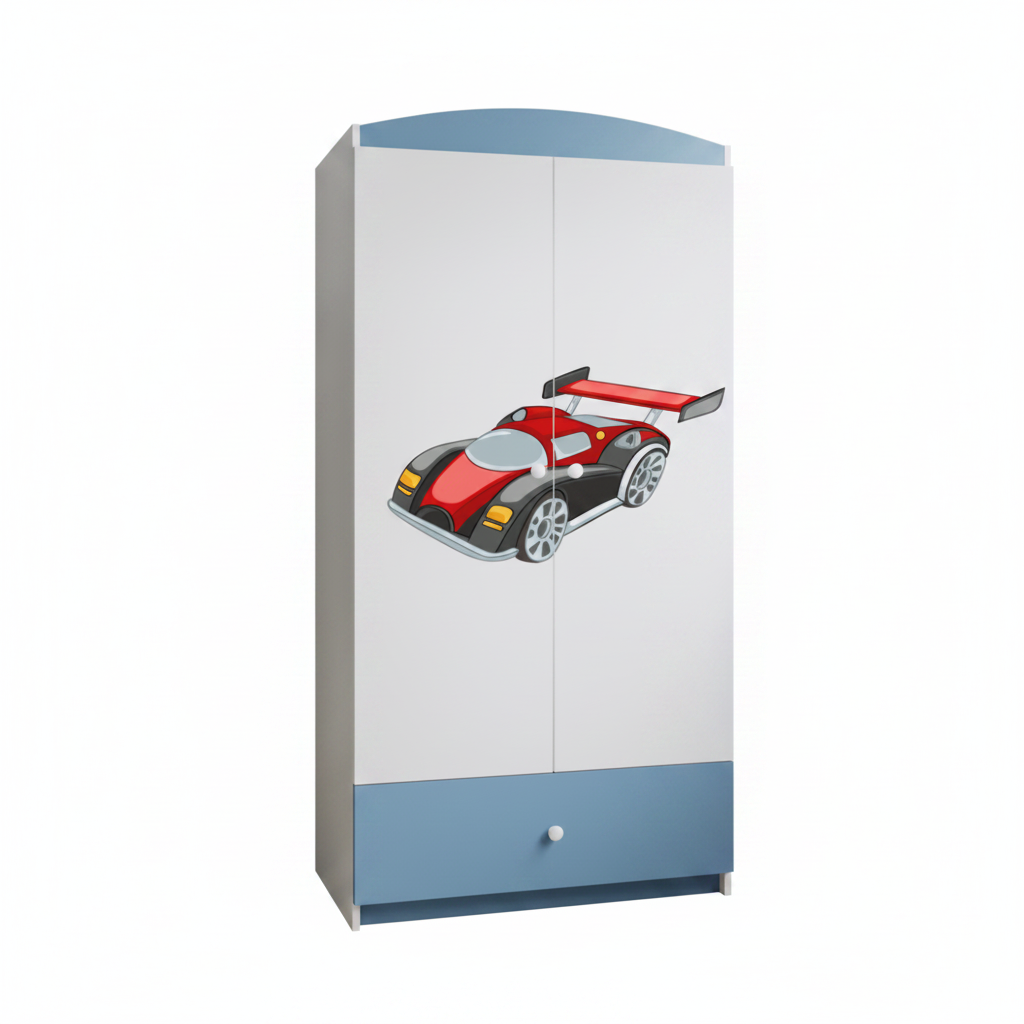 Armadio per Bambini BabyDreams Blue Racing Car in Legno | Colore Blu | Top2Trade | SZBD_NI_AUW