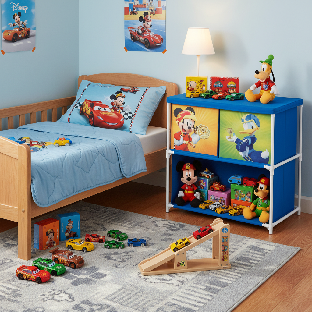 Mobile Portagiochi Mickey Mouse Roadsters Disney 3 Cassetti Tessili 53x30x60cm | TOP12130