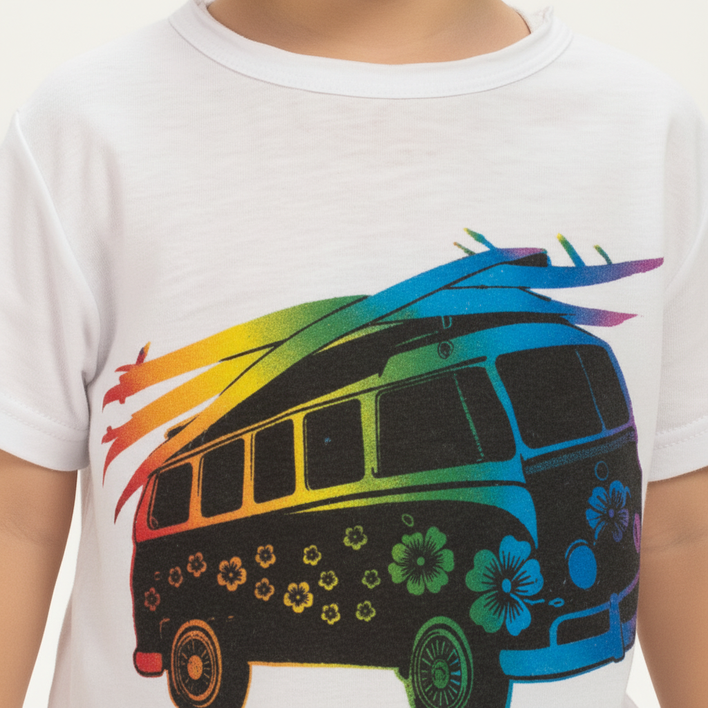 T-Shirt Bambino Cotone Fiammato Stampa Digitale Taglie 3-8 Anni | Top2Trade | 1012/MV