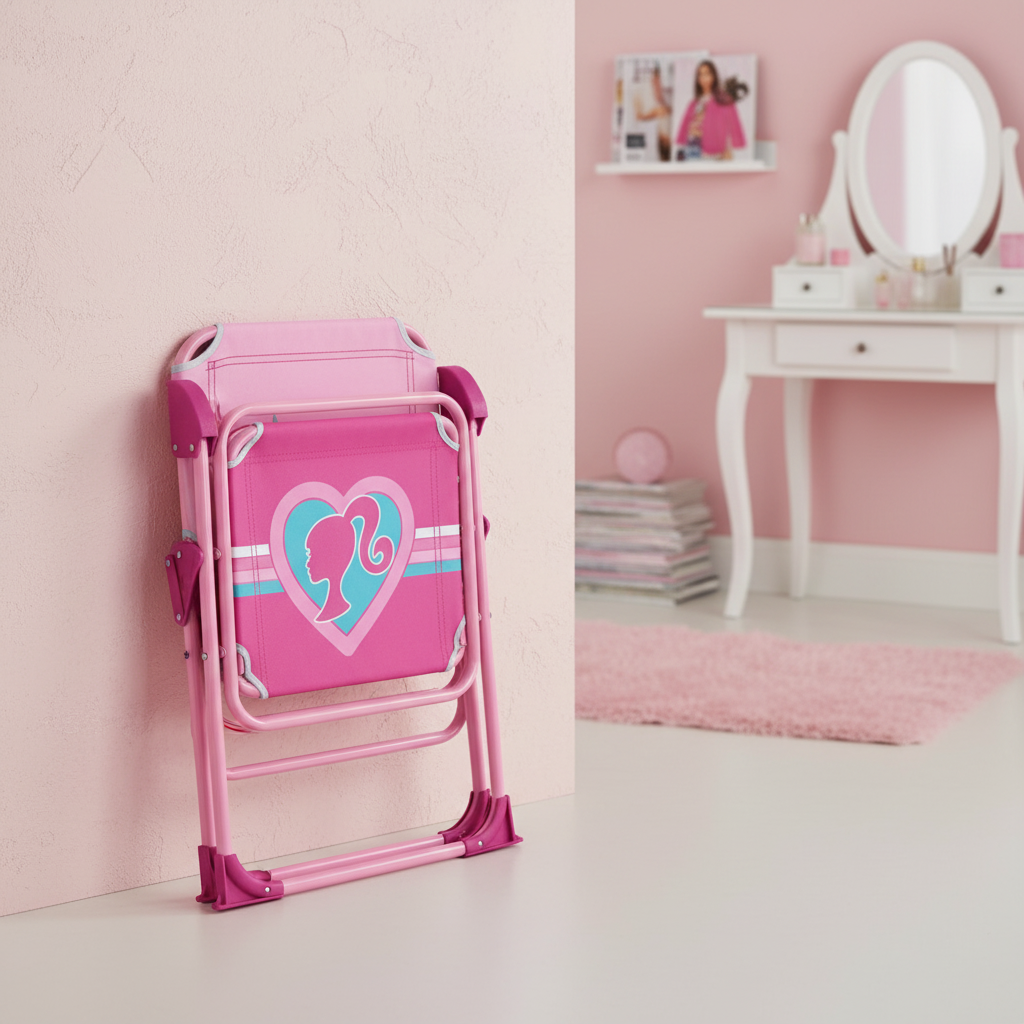 Sedia Pieghevole Barbie con Braccioli 38x32x53cm Interno Esterno | BAR16386