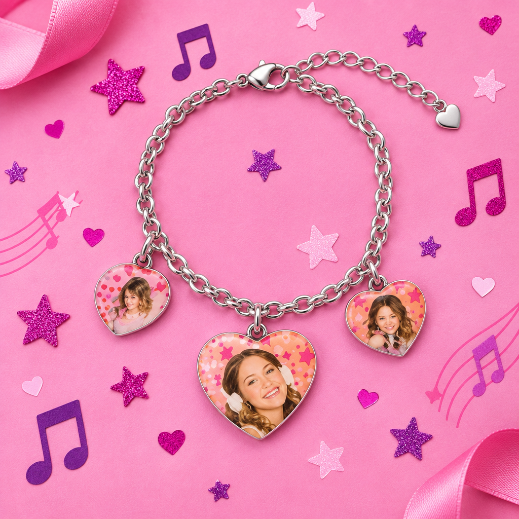 Braccialetto con 3 Ciondoli Bambina Disney Violetta | Confezione Regalo | Licenza Ufficiale | VIO2502-316
