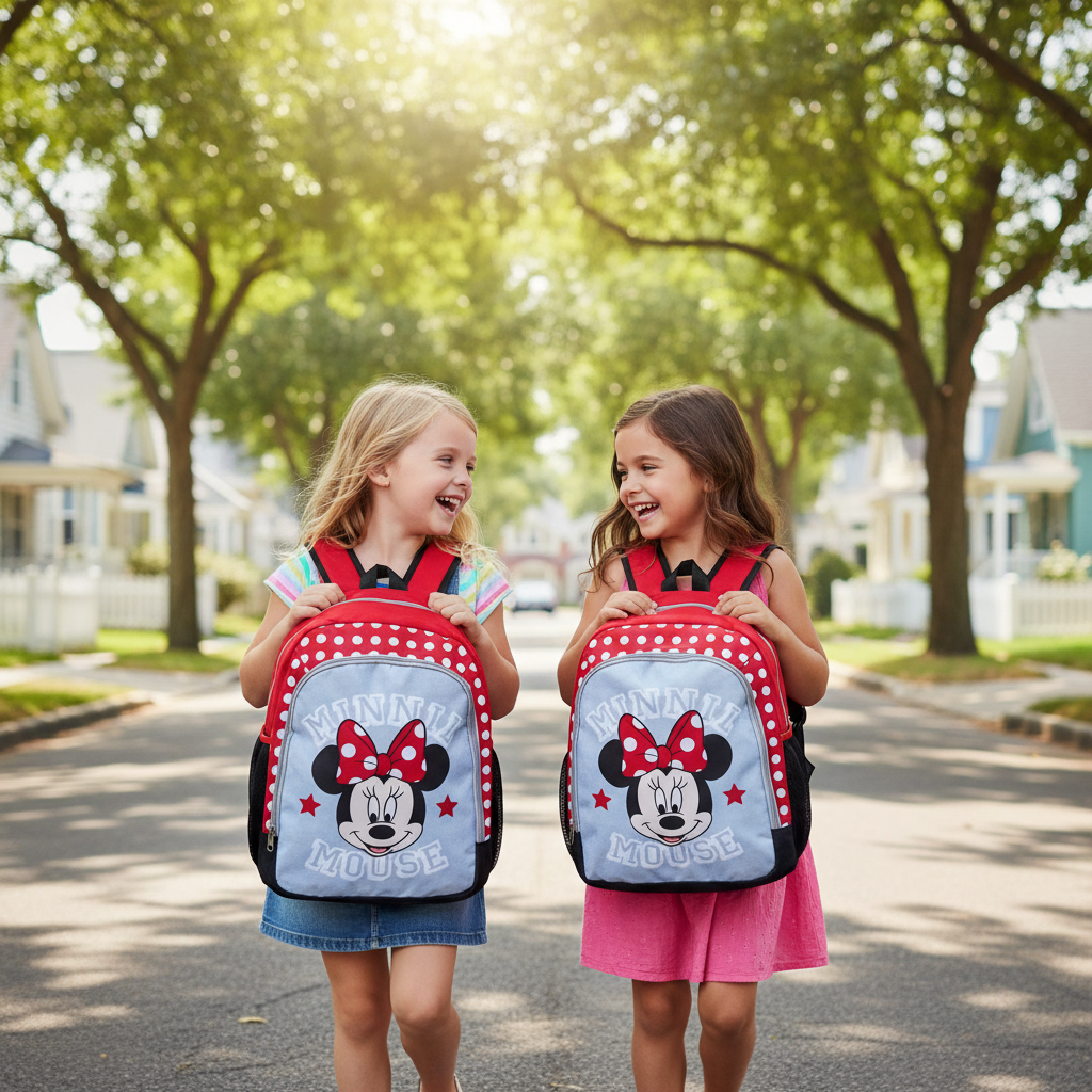 Zaino Scuola Elementare Bambina Minnie Mouse Deluxe | 32x15x41cm | Poliestere | Disney | MN4081