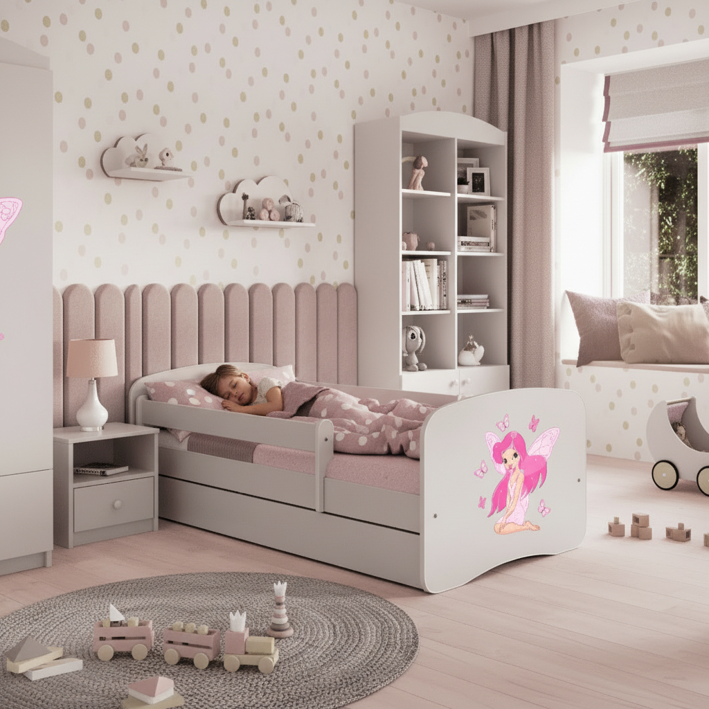 Cameretta Completa Bambina Fairies in Legno 7 Pezzi con Materasso Omaggio | Letto 160x80 o 180x80cm | Top2Trade | KO3cameretta