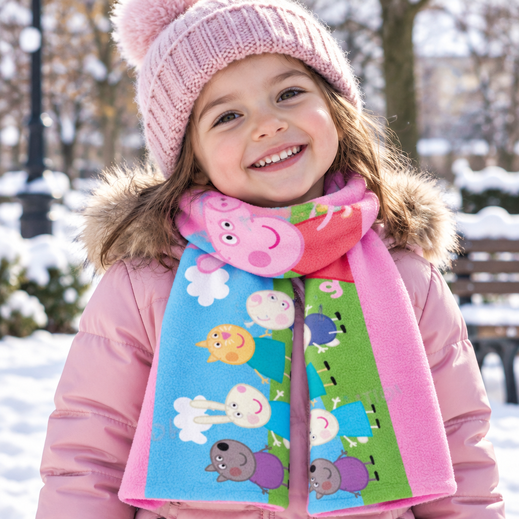 Sciarpa Bambina Peppa Pig | Polare Deluxe Taglia Unica | Licenza Ufficiale | PIG2202-755