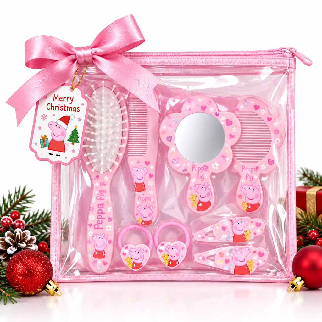 Set Regalo Beauty Bambina Peppa Pig | Pochette Trasparente con Accessori | Licenza Ufficiale | PIG2504-186