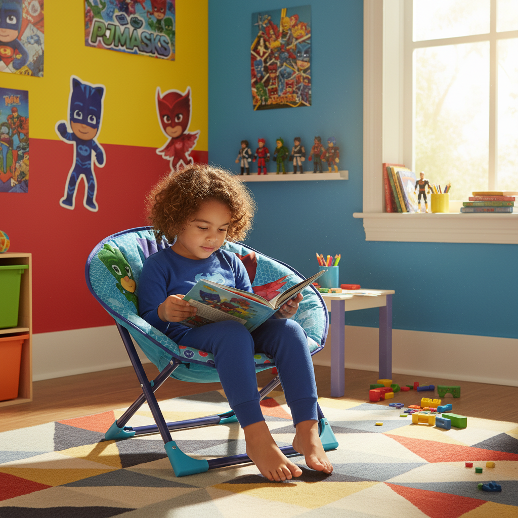 Sedia Moon Chair PJ Masks Pieghevole Bambini | Prodotto Ufficiale | Top2Trade | PJM712850