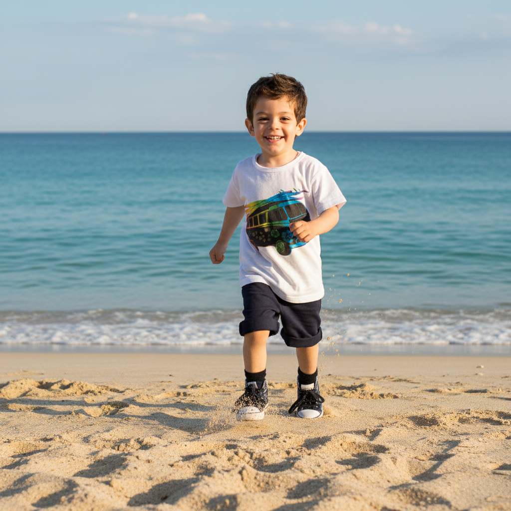 T-Shirt Bambino Cotone Fiammato Stampa Digitale Taglie 3-8 Anni | Top2Trade | 1012/MV