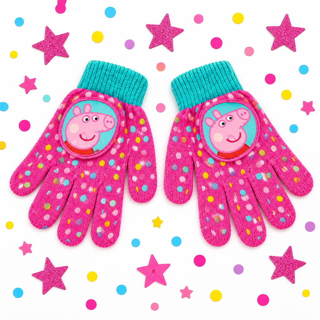 Guanti Bambina Peppa Pig Deluxe | Taglia Unica | Licenza Ufficiale | PIG2202-1086