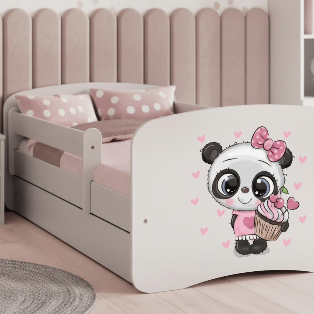 Cameretta Completa Bambini BabyDreams Panda in Legno 7 Pezzi con Materasso Omaggio | Letto 160x80 o 180x80cm | Top2Trade | KO500CAMPANDA
