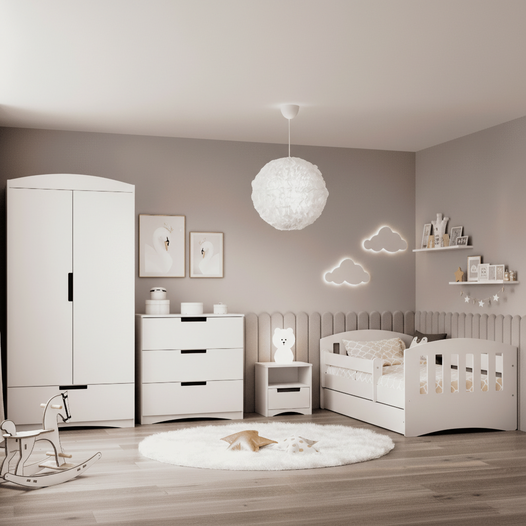 Cameretta Completa Bambini CLASSIC in Legno 7 Pezzi con Materasso Omaggio | Letto 160x80 o 180x80cm | Top2Trade | KO5classcameretta