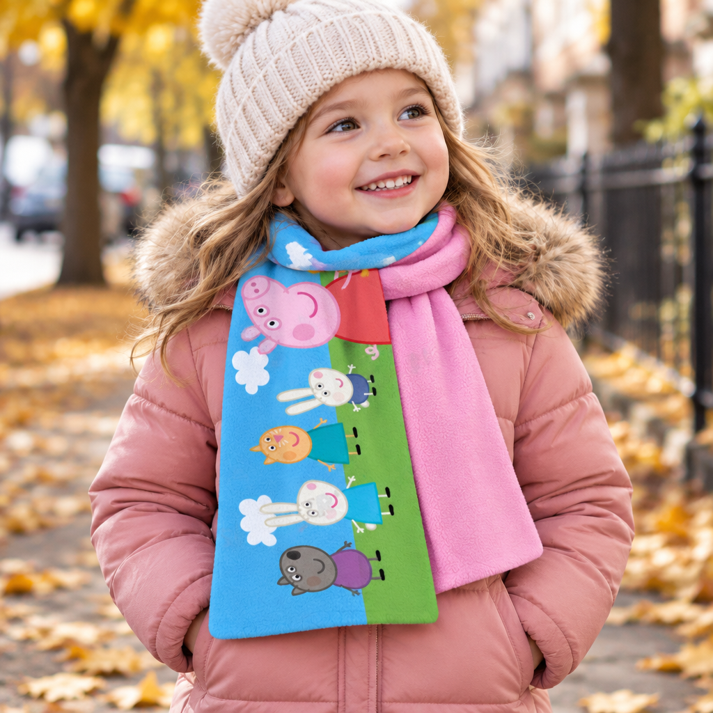 Sciarpa Bambina Peppa Pig | Polare Deluxe Taglia Unica | Licenza Ufficiale | PIG2202-755