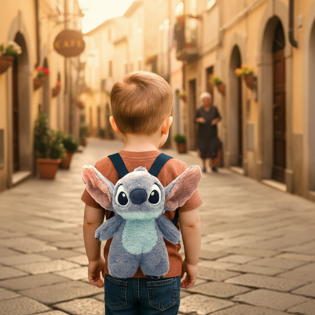 Zaino Peluche Stitch Disney 3D Bambini Lilo & Stitch 17x30x11cm | Prodotto Ufficiale Disney | Top2Trade | LILO216277