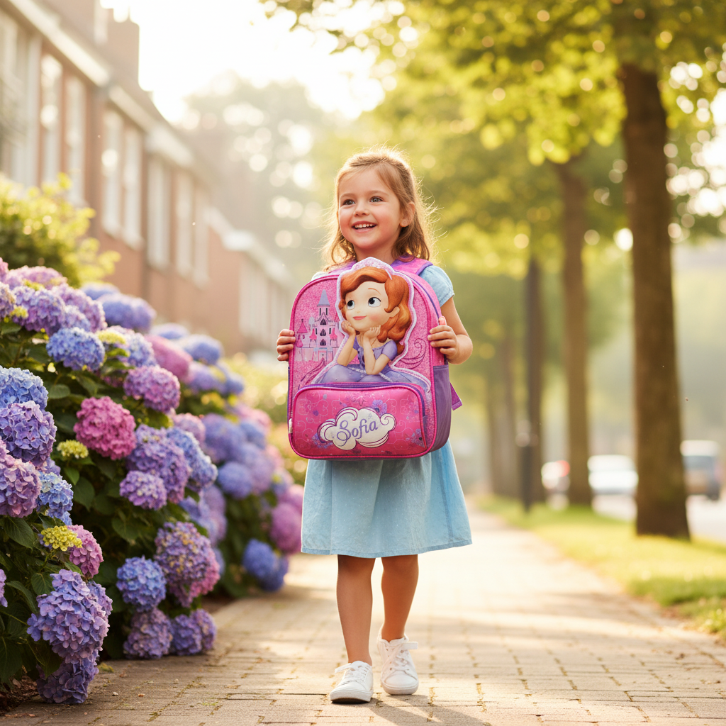 Zaino Bambina Sofia la Principessa Glitter 3D 27cm Scuola | Prodotto Ufficiale Disney | Top2Trade | SF211179