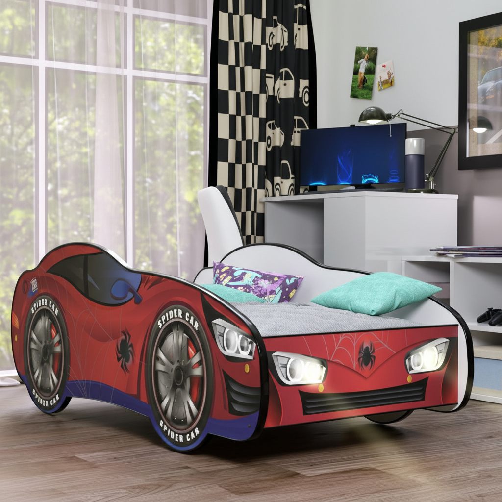 Letto Spider-Man in cameretta moderna