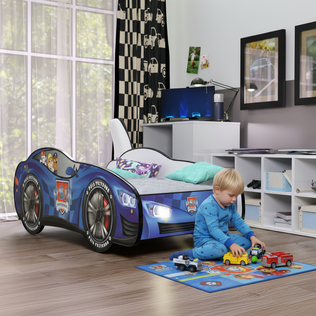 Bambino gioca con giocattoli