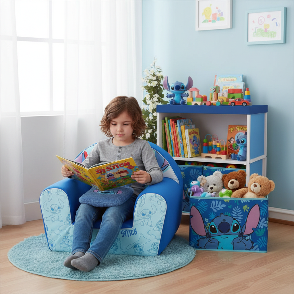 Bambino legge con borsa Stitch